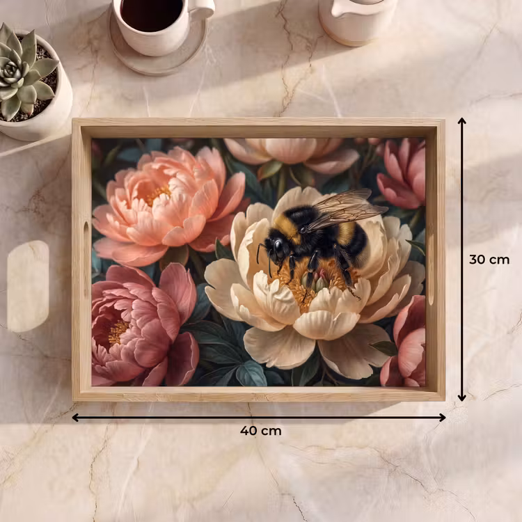 Bandeja - Flores - Insectos - Naturaleza - Rosa — 7