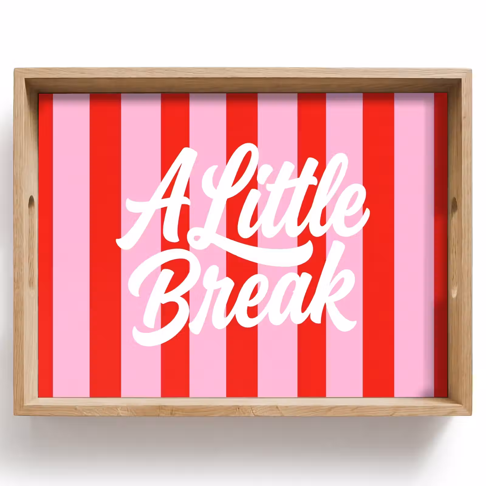 Bandeja - A Little Break - Rayas - Rojo - Rosa — 1