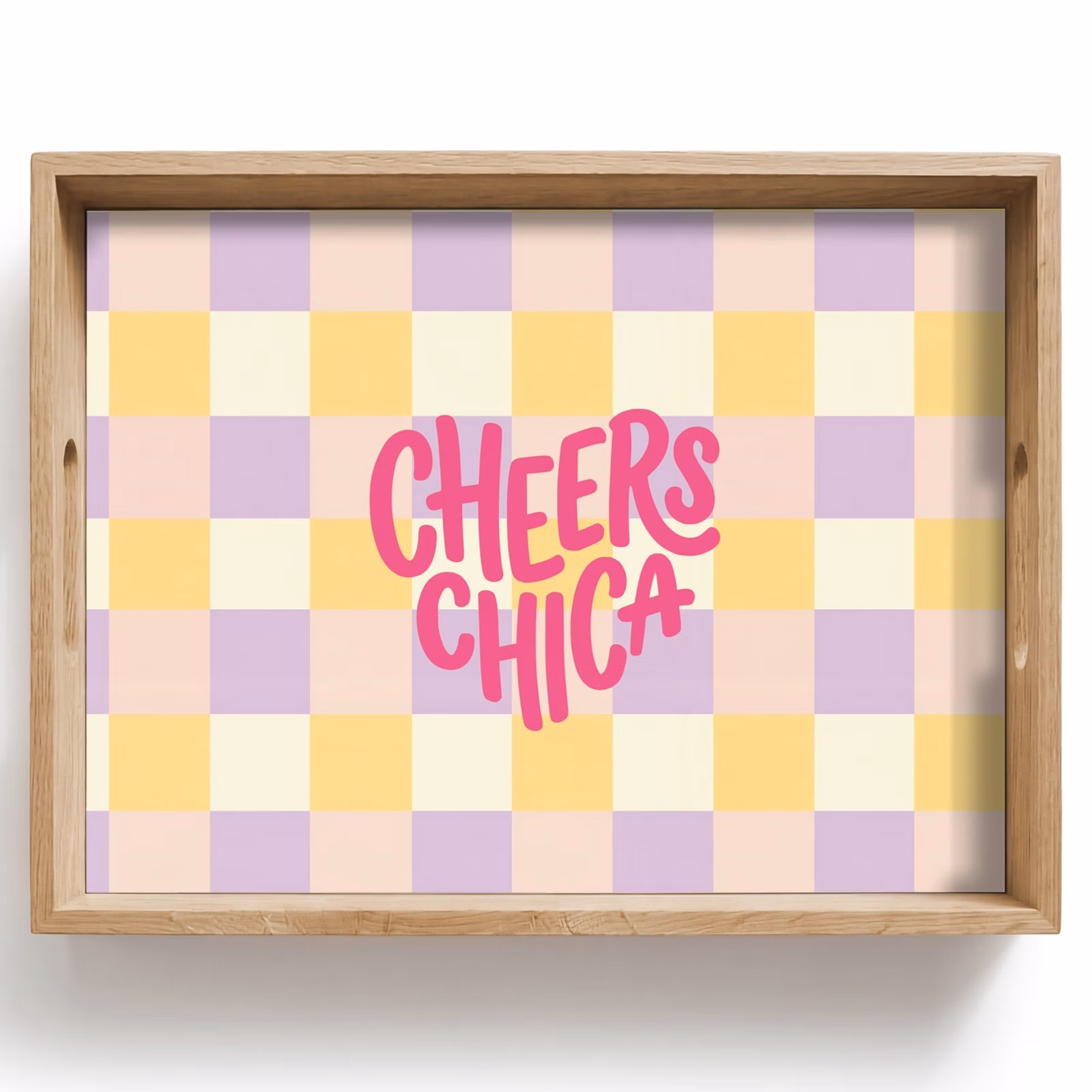 Bandeja - Cheers Chica - Cuadros - Lila - Amarillo — 1