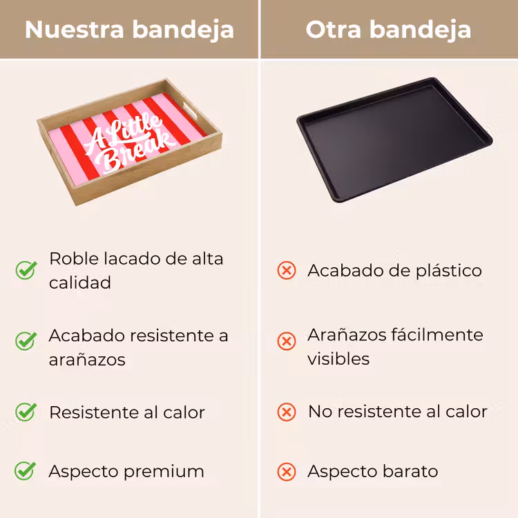 Bandeja - A Little Break - Rayas - Rojo - Rosa — 9