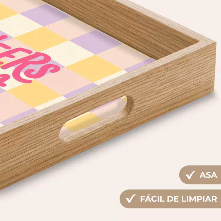 Bandeja - Cheers Chica - Cuadros - Lila - Amarillo — 8