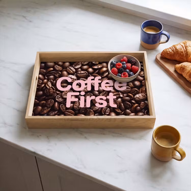 Bandeja - Coffee First - Granos de café - Rosa — 3