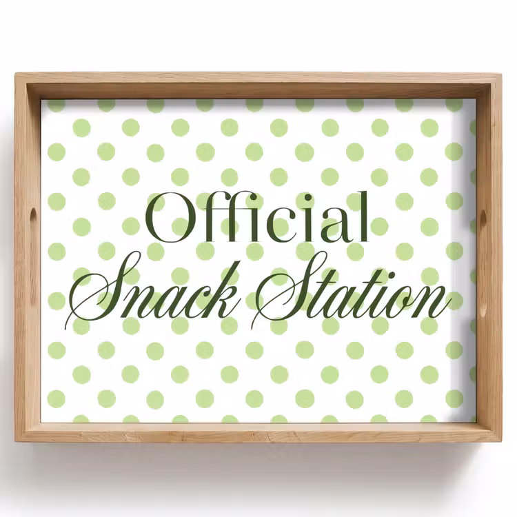 Bandeja - Snack Station - Verde - Lunares — 1