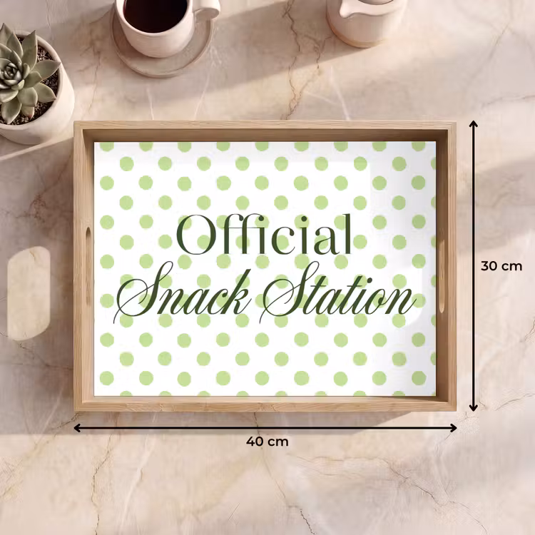 Bandeja - Snack Station - Verde - Lunares — 7