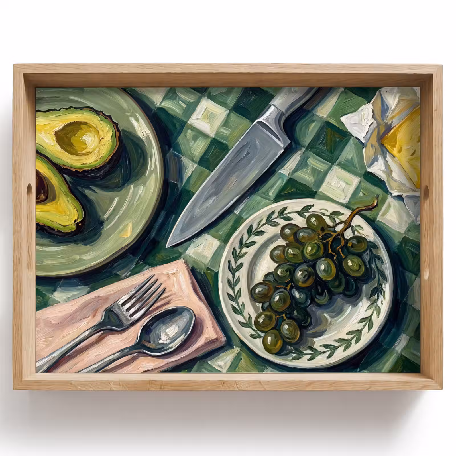 Bandeja - Comida - Desayuno - Mesa - Moderno - Verde — 1