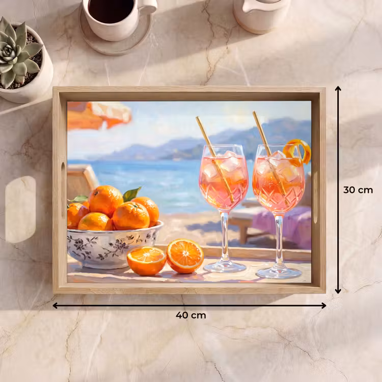 Bandeja - Bebidas - Vasos - Playa - Verano - Naranja — 7
