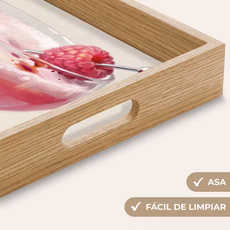 Bandeja - Cóctel - Frambuesa - Bebida - Moderno - Rosa — 8