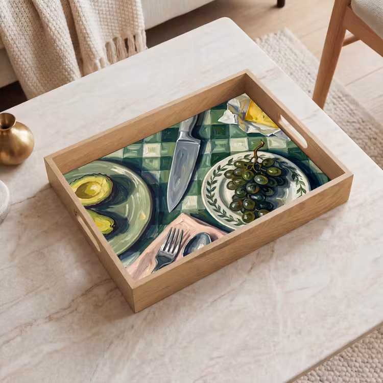 Bandeja - Comida - Desayuno - Mesa - Moderno - Verde — 2