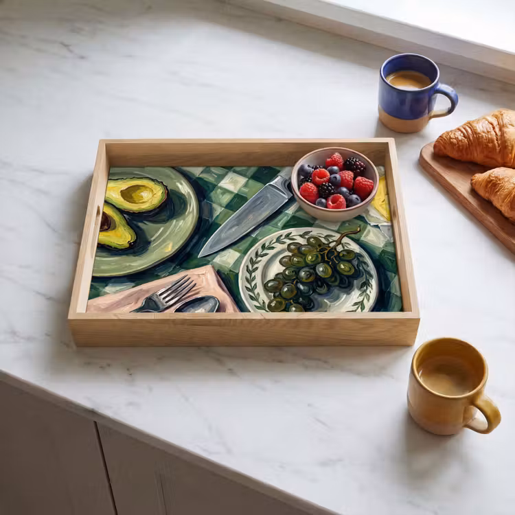 Bandeja - Comida - Desayuno - Mesa - Moderno - Verde — 3