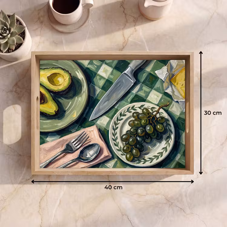 Bandeja - Comida - Desayuno - Mesa - Moderno - Verde — 7