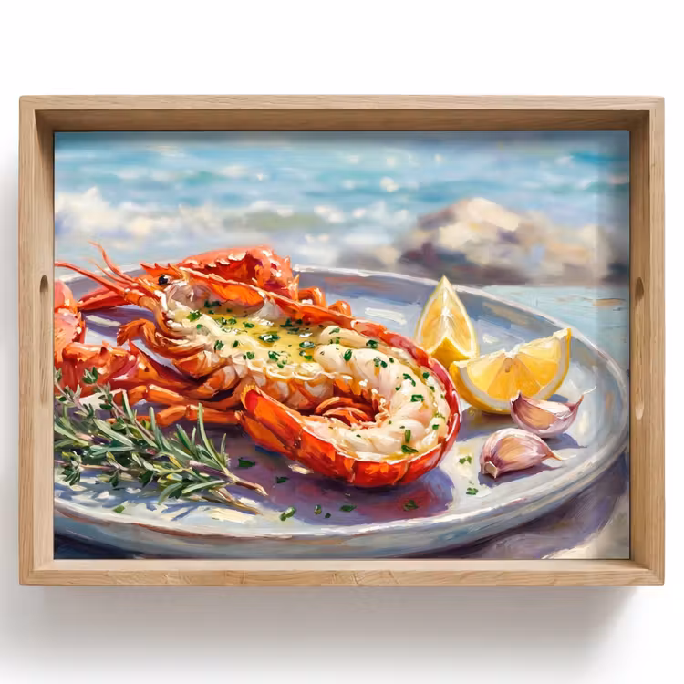 Bandeja - Comida - Mar - Costa - Moderno - Azul — 1