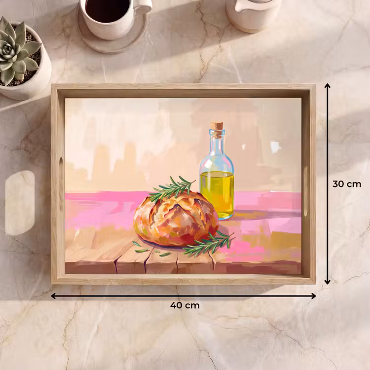 Bandeja - Comida - Pan - Aceite de oliva - Abstracto - Cocina — 7