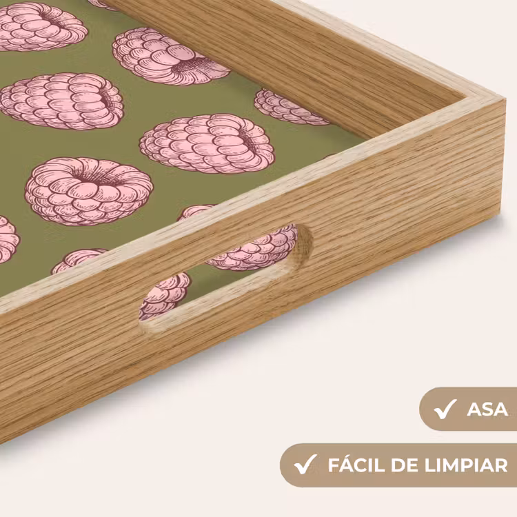 Bandeja - Comida - Patrón - Ilustración - Rosa - Verde — 8