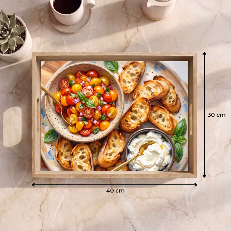 Bandeja - Comida - Tomate - Pan - Colorido - Cocina — 7