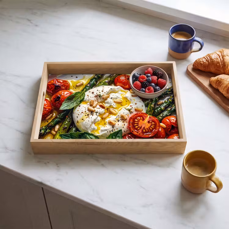 Bandeja - Comida - Verduras - Queso - Moderno - Fresco — 3
