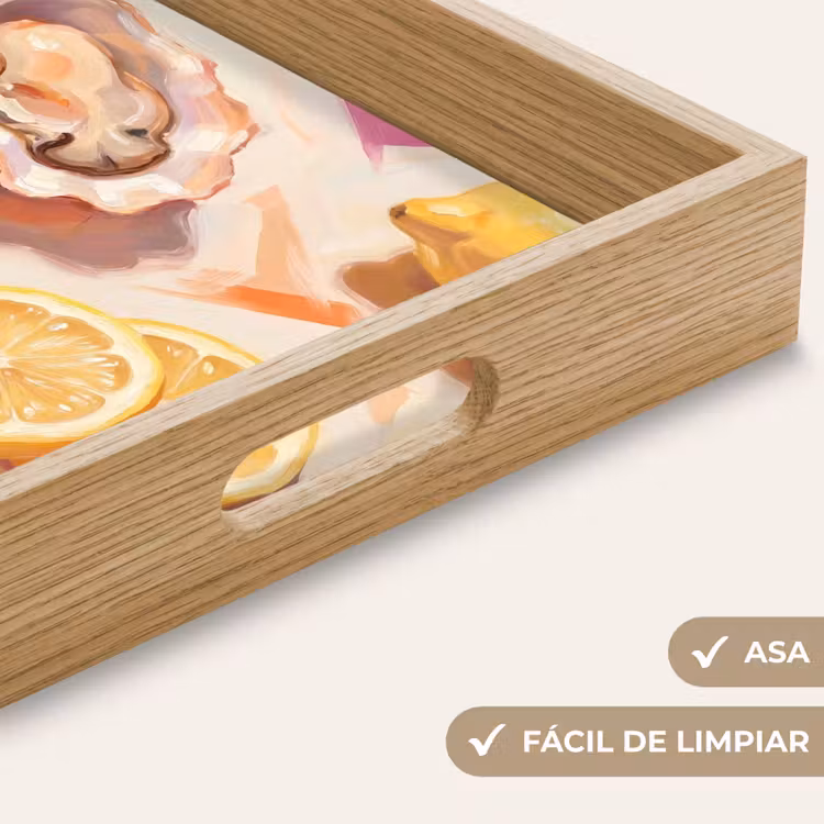 Bandeja - Naturaleza muerta - Limones - Ostras - Abstracto - Naranja — 8