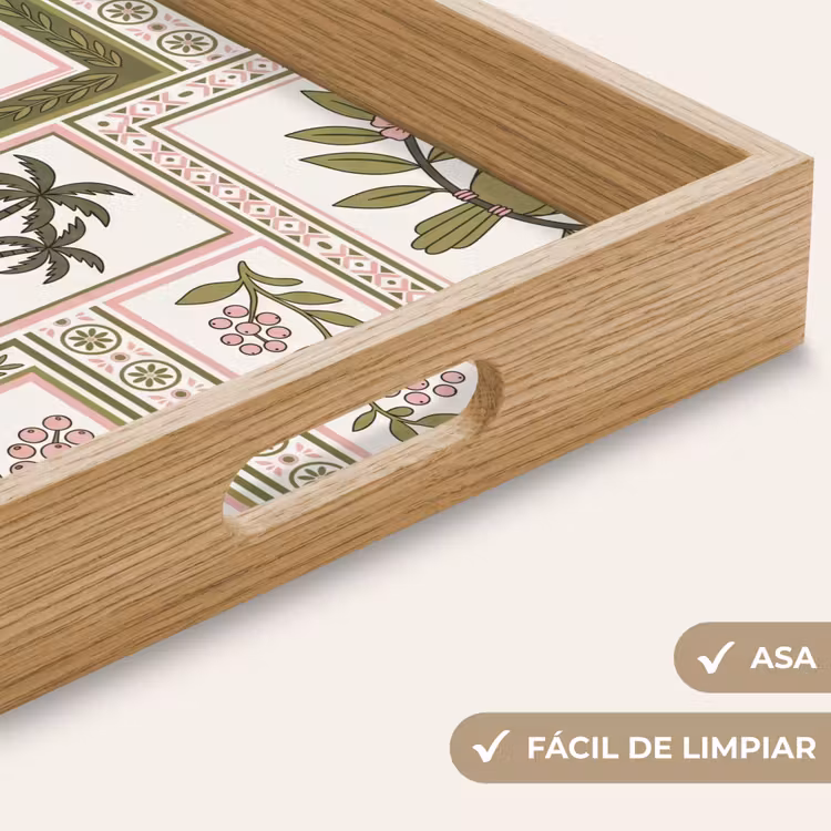 Bandeja - Pájaro - Tropical - Estampado - Decorativo - Verde — 8