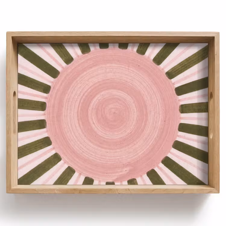 Bandeja - Patrón - Círculo - Rayos - Abstracto - Rosa — 1