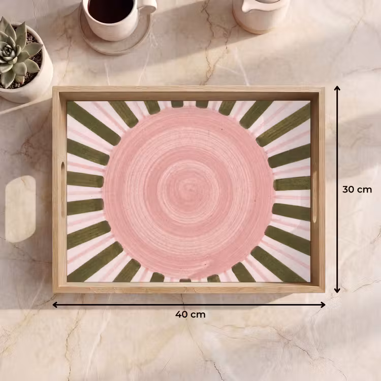 Bandeja - Patrón - Círculo - Rayos - Abstracto - Rosa — 7
