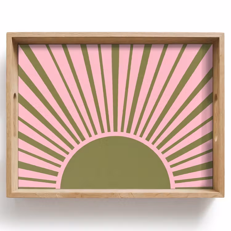 Bandeja - Resumen - Rayos - Gráfico - Rosa - Verde — 1
