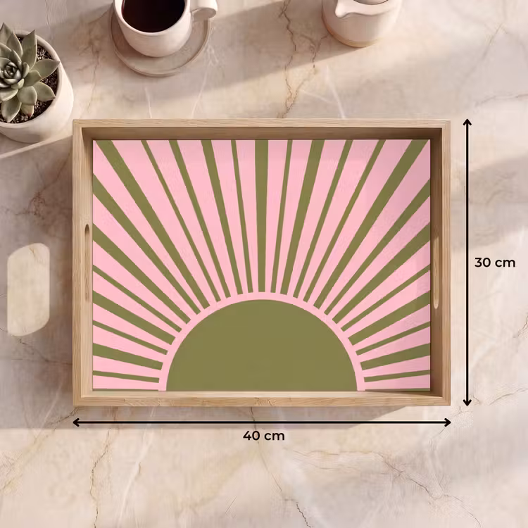 Bandeja - Resumen - Rayos - Gráfico - Rosa - Verde — 7