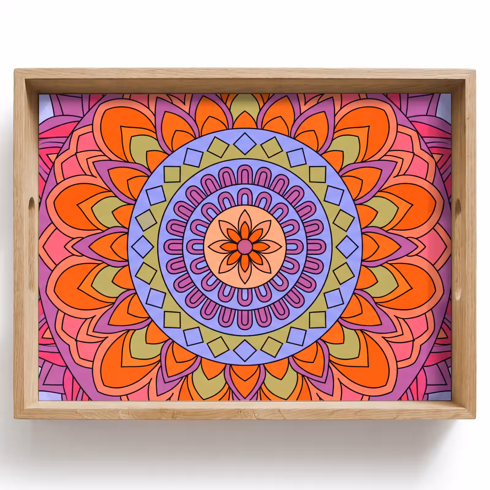 Bandeja - Mandala - Círculo - Abstracto - Colorido - Patrón — 1