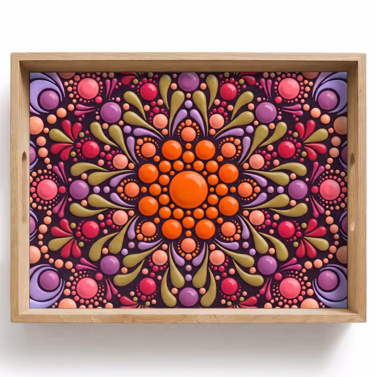 Bandeja - Estampado - Lunares - Abstracto - Moderno - Colorido — 1