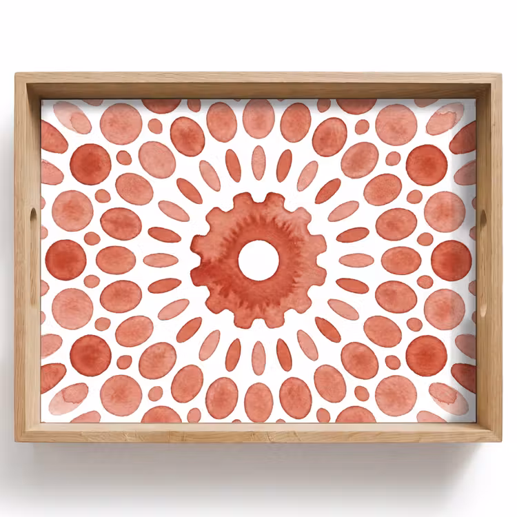 Bandeja - Motivo - Círculos - Abstracto - Moderno - Rojo — 1