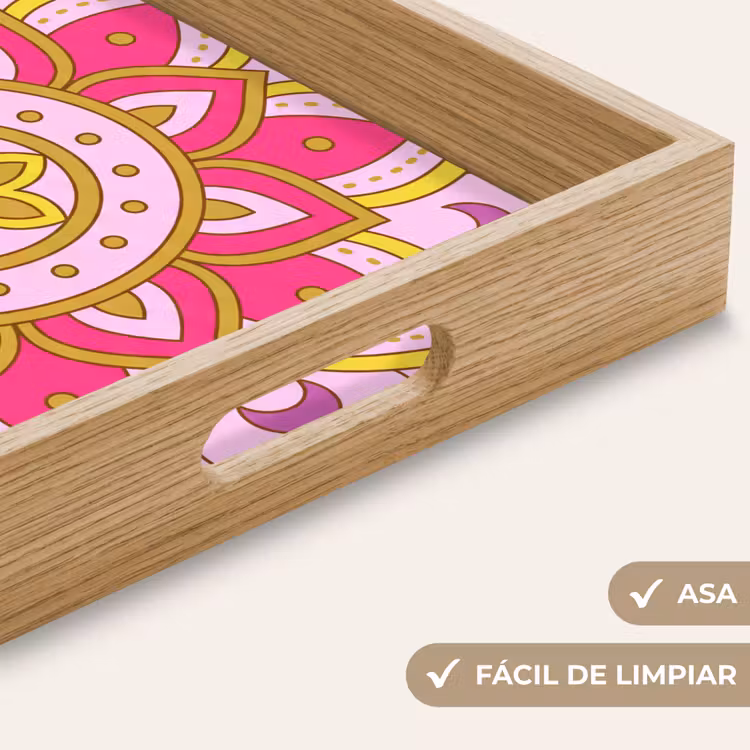 Bandeja - Patrón - Motivo floral - Decoración - Abstracto - Rosa — 8