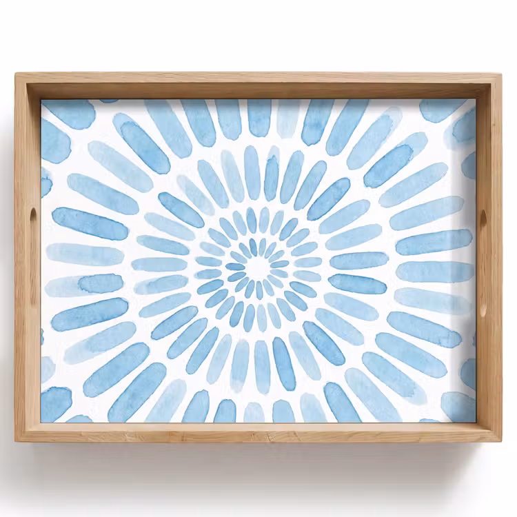 Bandeja - Resumen - Formas - Arte - Acuarela - Azul — 1