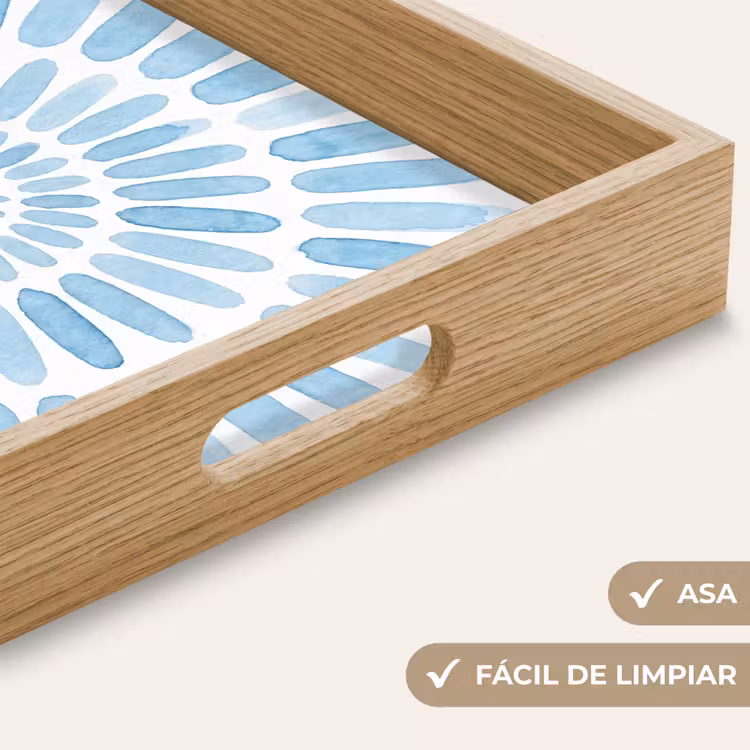 Bandeja - Resumen - Formas - Arte - Acuarela - Azul — 8