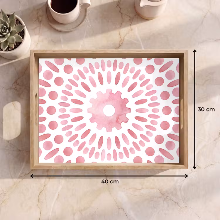 Bandeja - Resumen - Formas - Estampado - Acuarela - Rosa — 7