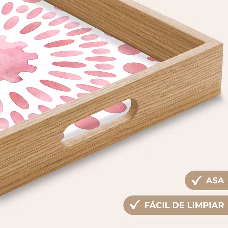Bandeja - Resumen - Formas - Estampado - Acuarela - Rosa — 8