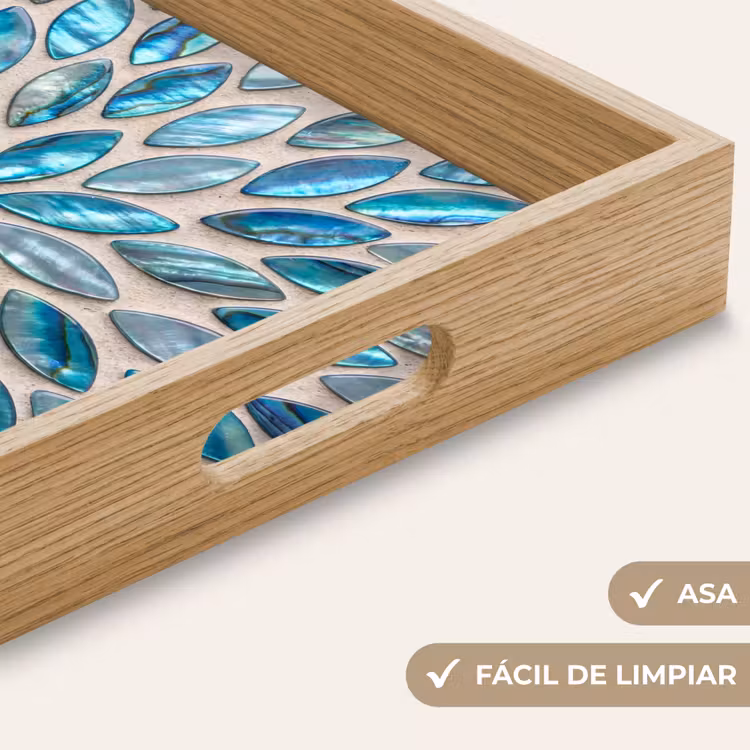 Bandeja - Estampado - Brillo - Abstracto - Azul - Decoración — 8