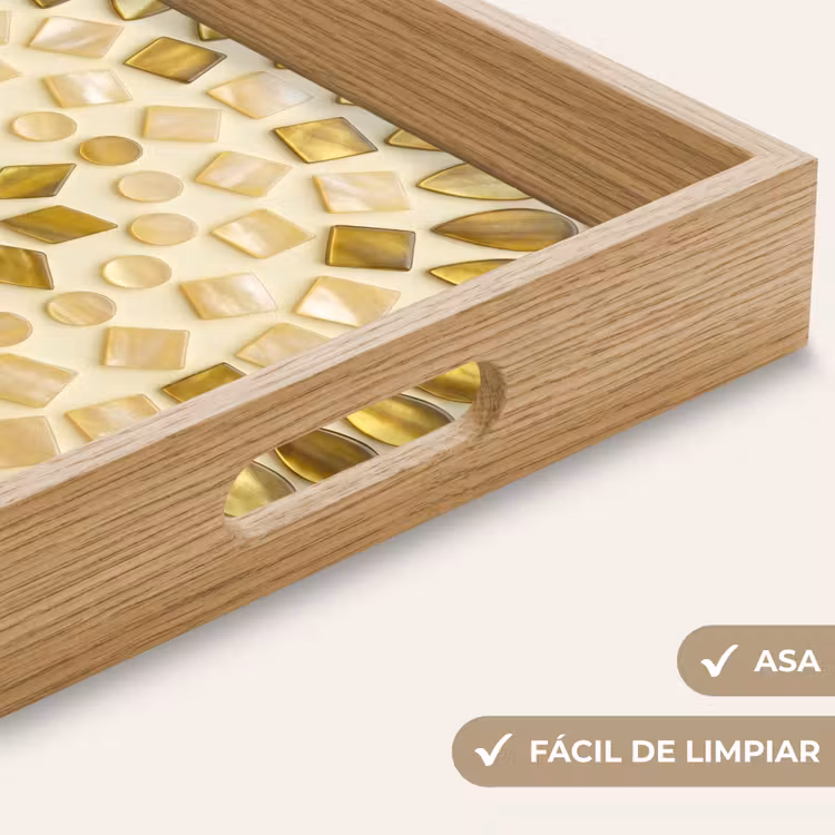 Bandeja - Patrón - Formas - Mosaico - Abstracto - Oro — 8