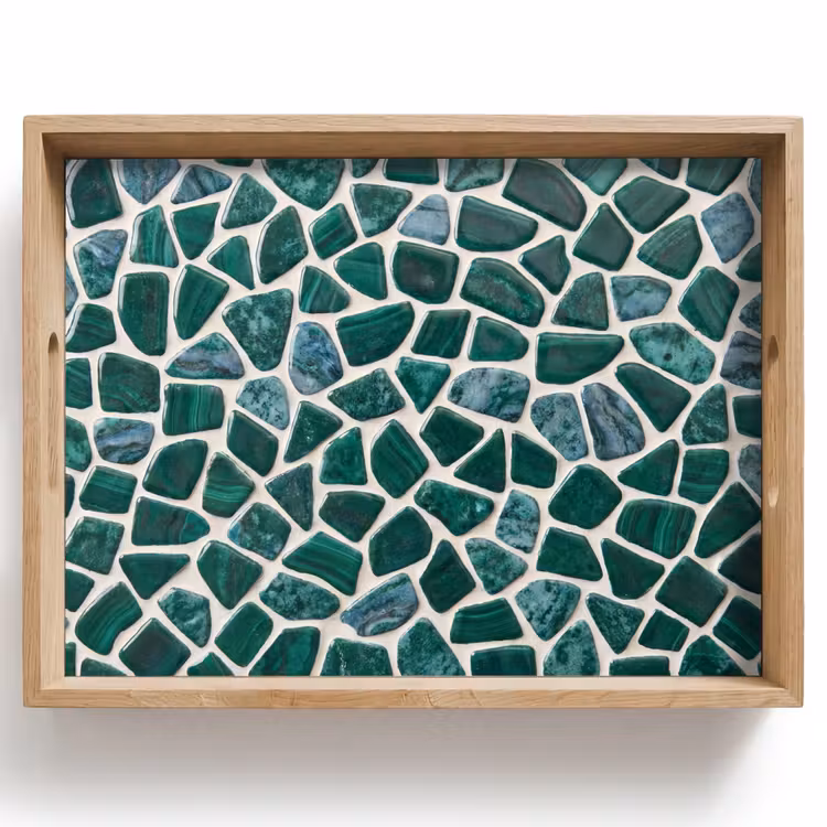 Bandeja - Textura - Piedra - Verde - Abstracto - Estampado — 1