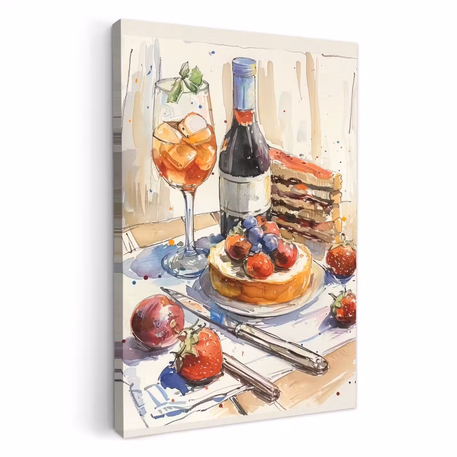 Lienzos decorativos - Degustación en acuarela — 1
