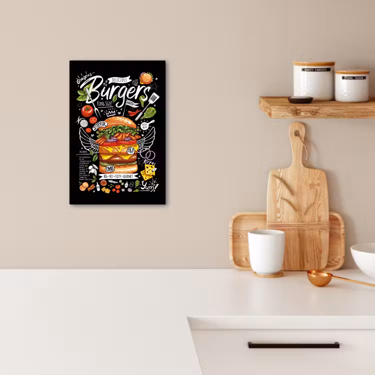 Lienzos decorativos - Banquete de hamburguesas — 4