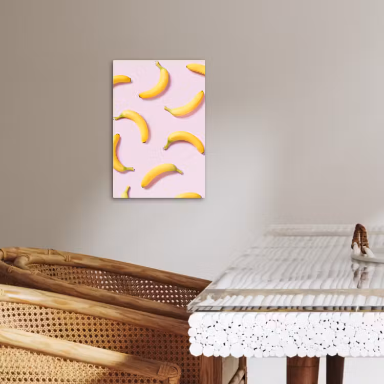 Lienzos decorativos - Curva amarilla sobre rosa — 2