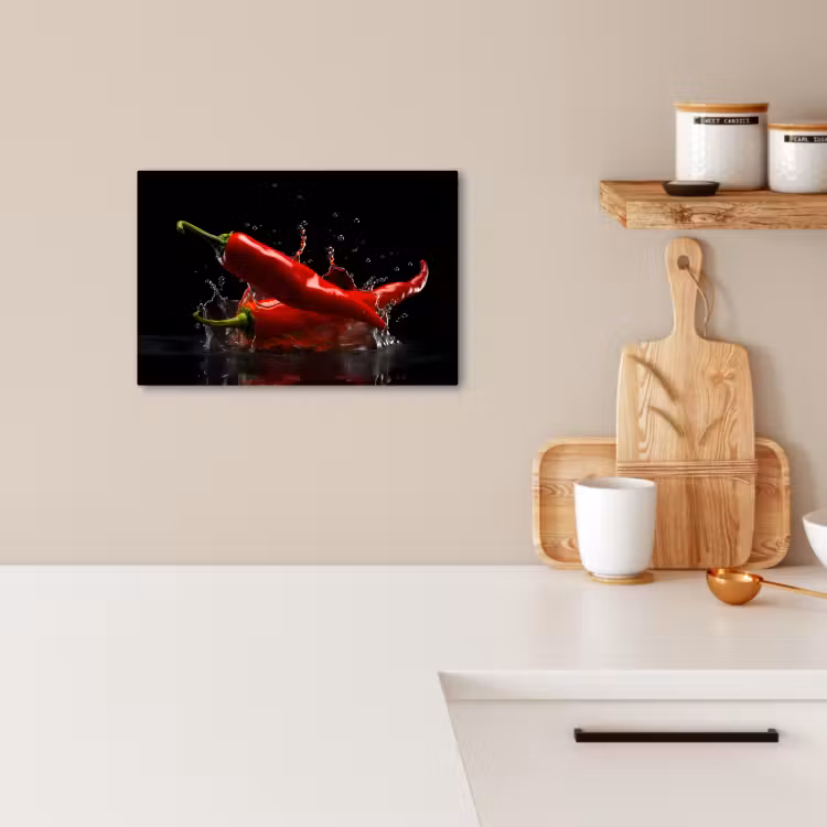 Lienzos decorativos - Pimiento - Rojo - Negro - Agua - Vegetal — 2