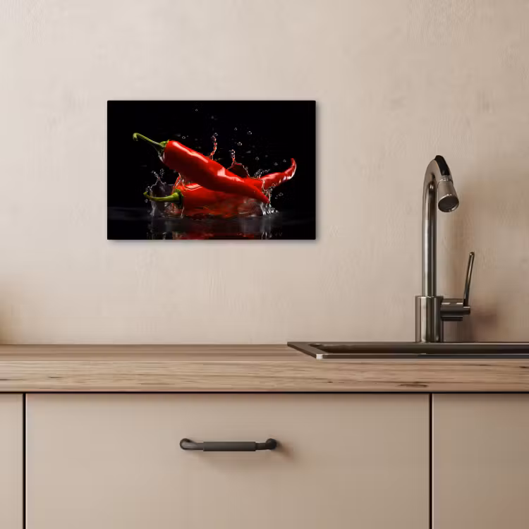 Lienzos decorativos - Pimiento - Rojo - Negro - Agua - Vegetal — 4