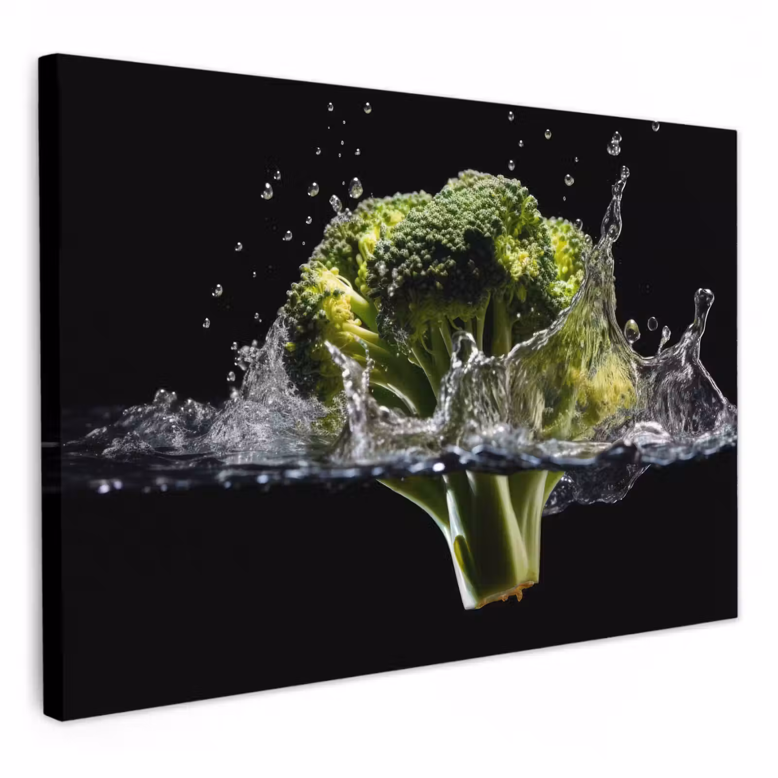 Lienzos decorativos - Brócoli - Verde - Agua - Negro — 1