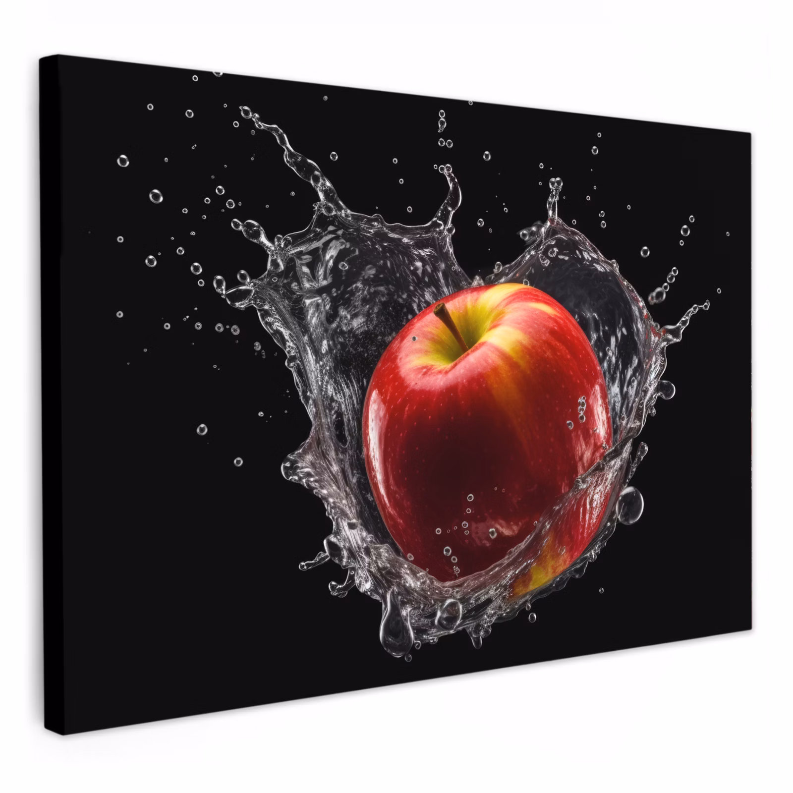 Lienzos decorativos - Manzana - Rojo - Agua - Negro - Fruta — 1