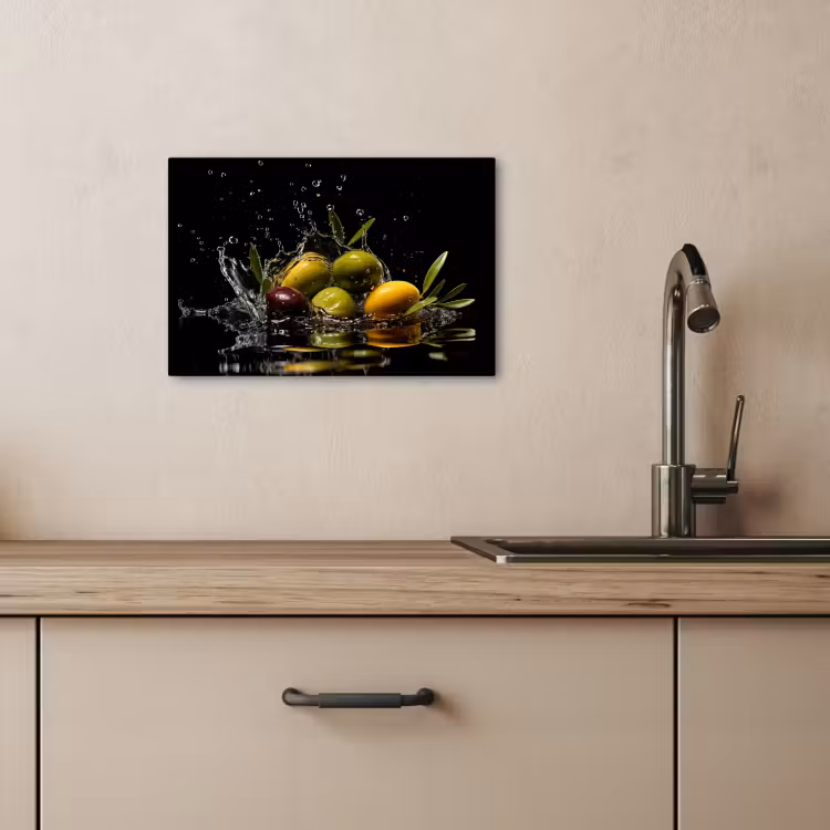 Lienzos decorativos - Aceitunas - Verde - Agua - Negro — 3