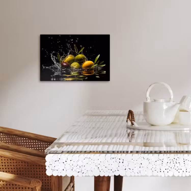 Lienzos decorativos - Aceitunas - Verde - Agua - Negro — 4