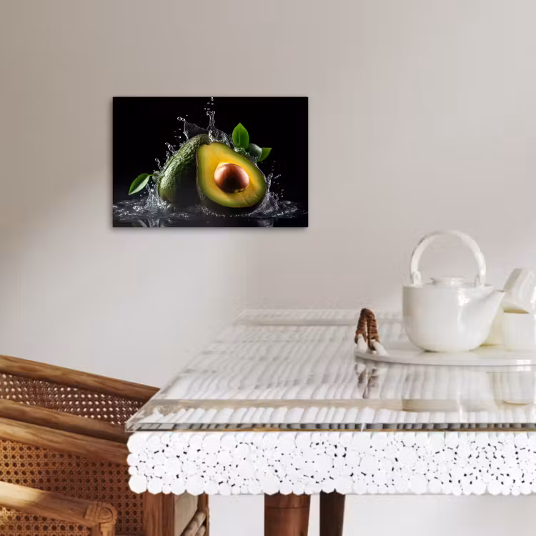 Lienzos decorativos - Aguacate - Vegetal - Hoja - Agua - Negro - Verde — 4