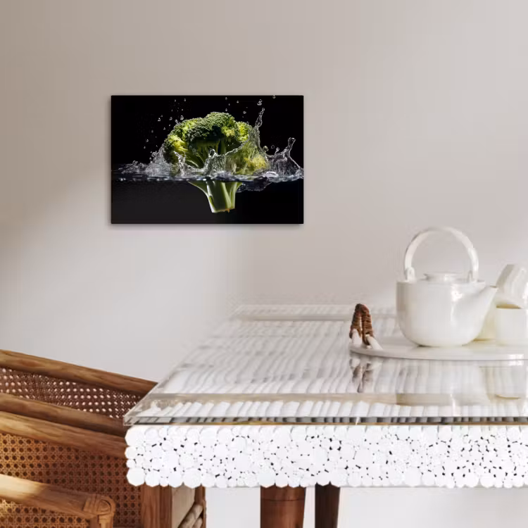Lienzos decorativos - Brócoli - Verde - Agua - Negro — 4
