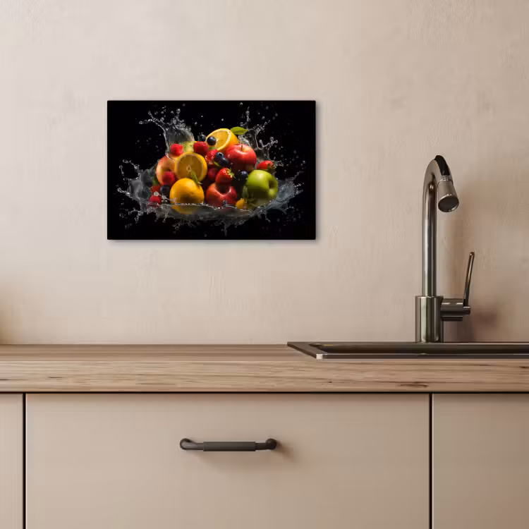 Lienzos decorativos - Fruta - Manzana - Naranja - Frutos rojos - Agua — 3