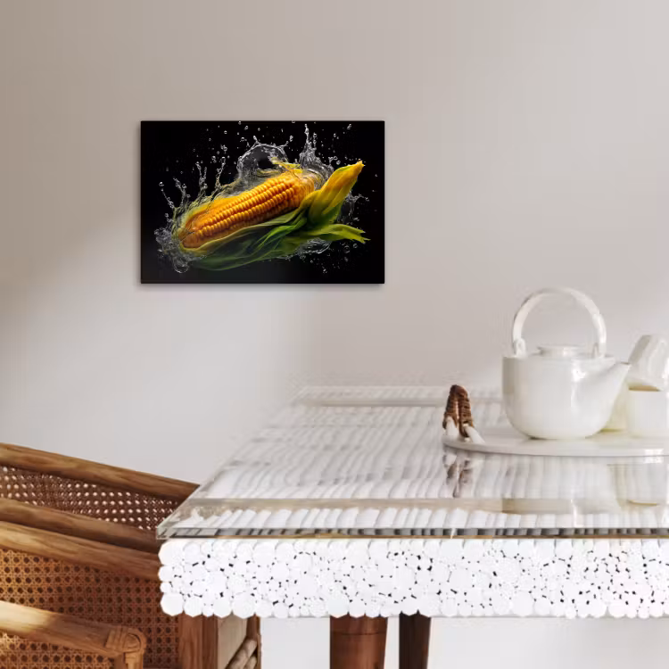 Lienzos decorativos - Maíz - Vegetal - Plantas - Negro - Agua — 3
