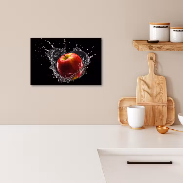 Lienzos decorativos - Manzana - Rojo - Agua - Negro - Fruta — 2